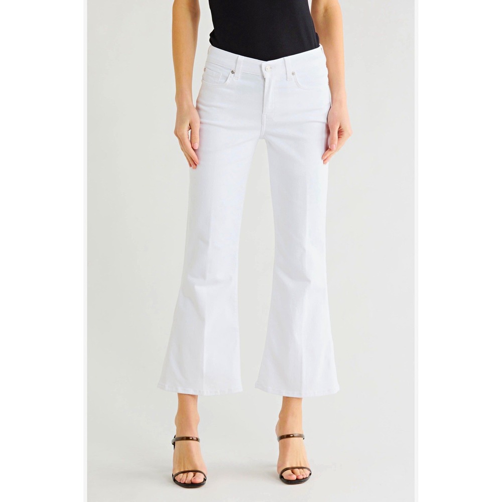 7 For All MankindDojo Jeans Womens 33 White Casablanca Cropped Flare Msrp$228NWT